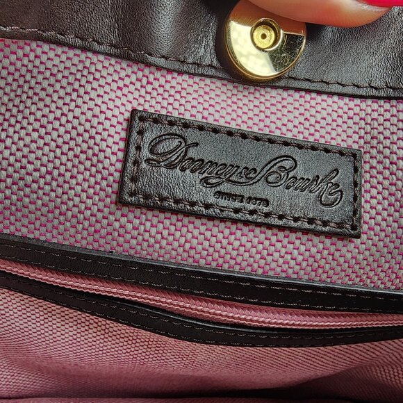 Dooney & Bourke Black Croco Embossed Leather Satchel Double Strap Tote Bag - Picture 10 of 11